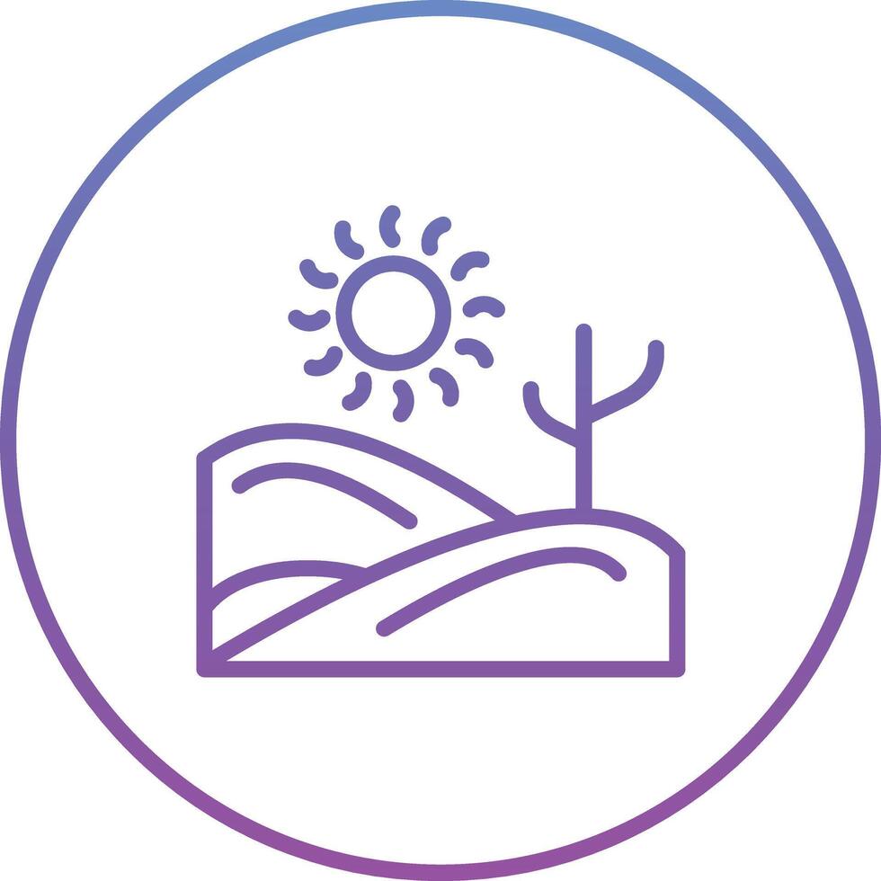 Desert Day Landscape Vector Icon