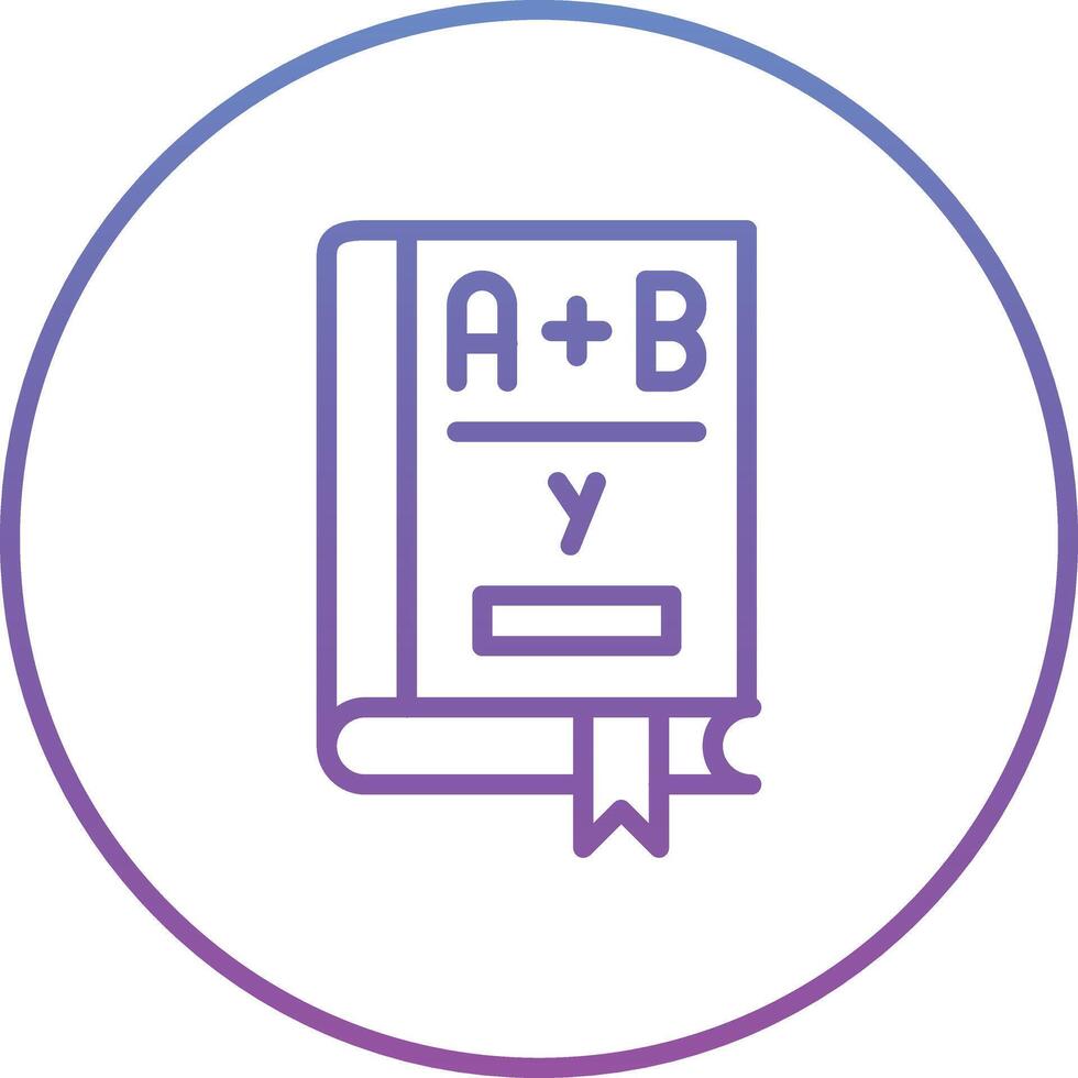 icono de vector de libro de álgebra