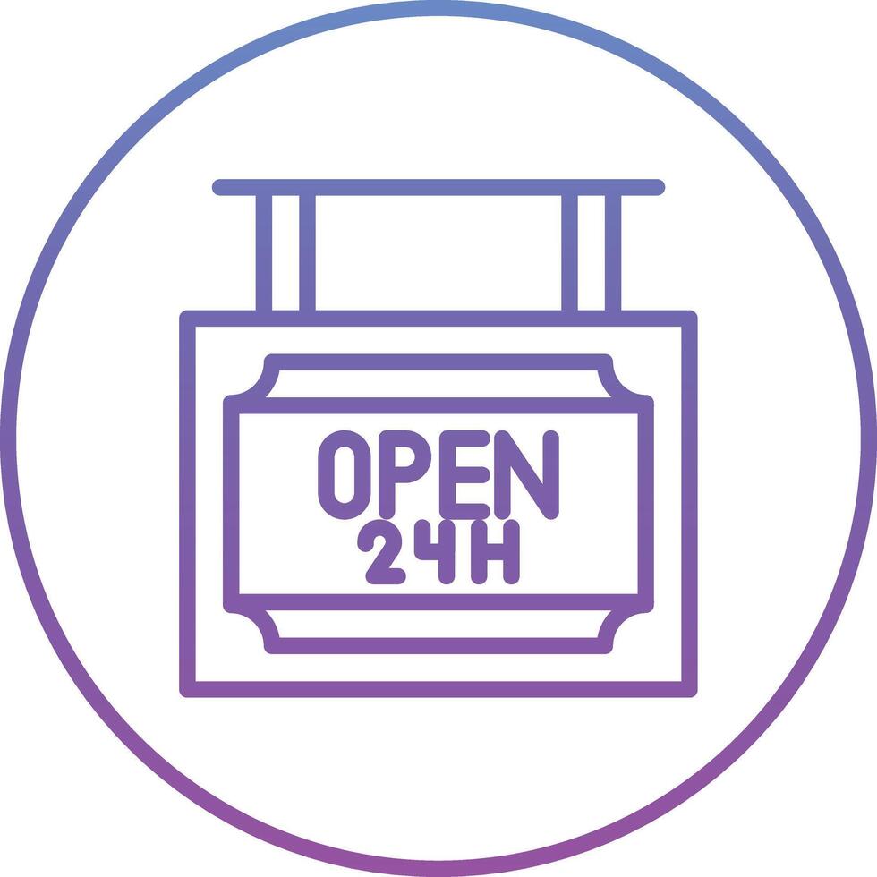 24 Hrs Open Vector Icon