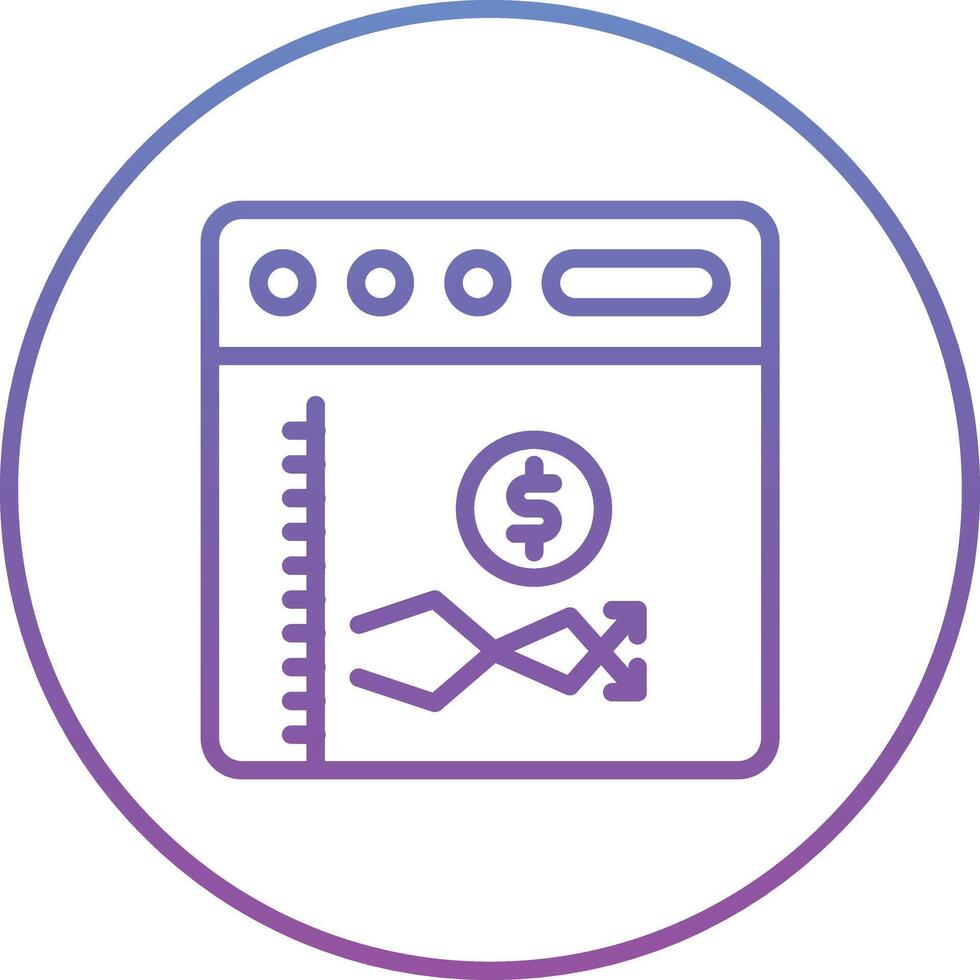 Stock Market Webpage Vector Icon