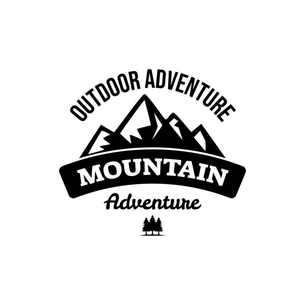 Adventure and outdoor vintage logo template, badge or emblem style. Mountain logo vector design template.