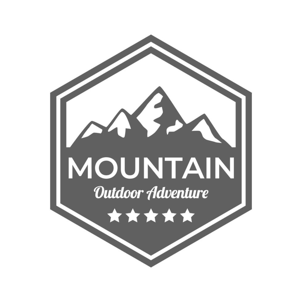 Adventure and outdoor vintage logo template, badge or emblem style. Mountain logo vector design template.