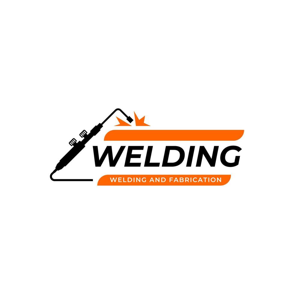 Welding torch logo design. Welder tool vector design. Welding work logotype.