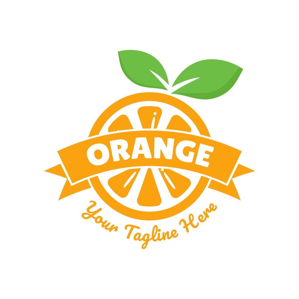 Fresh orange juice logo template design vector. Business logo for lemon juice, squeezed citrus, smoothies or lemonade. vector