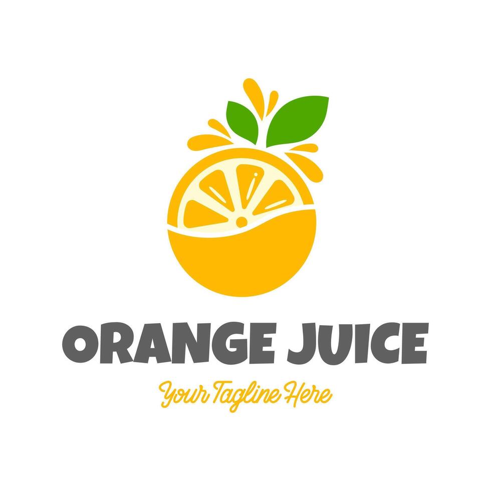 Fresh orange juice logo template design vector. Business logo for lemon juice, squeezed citrus, smoothies or lemonade. vector