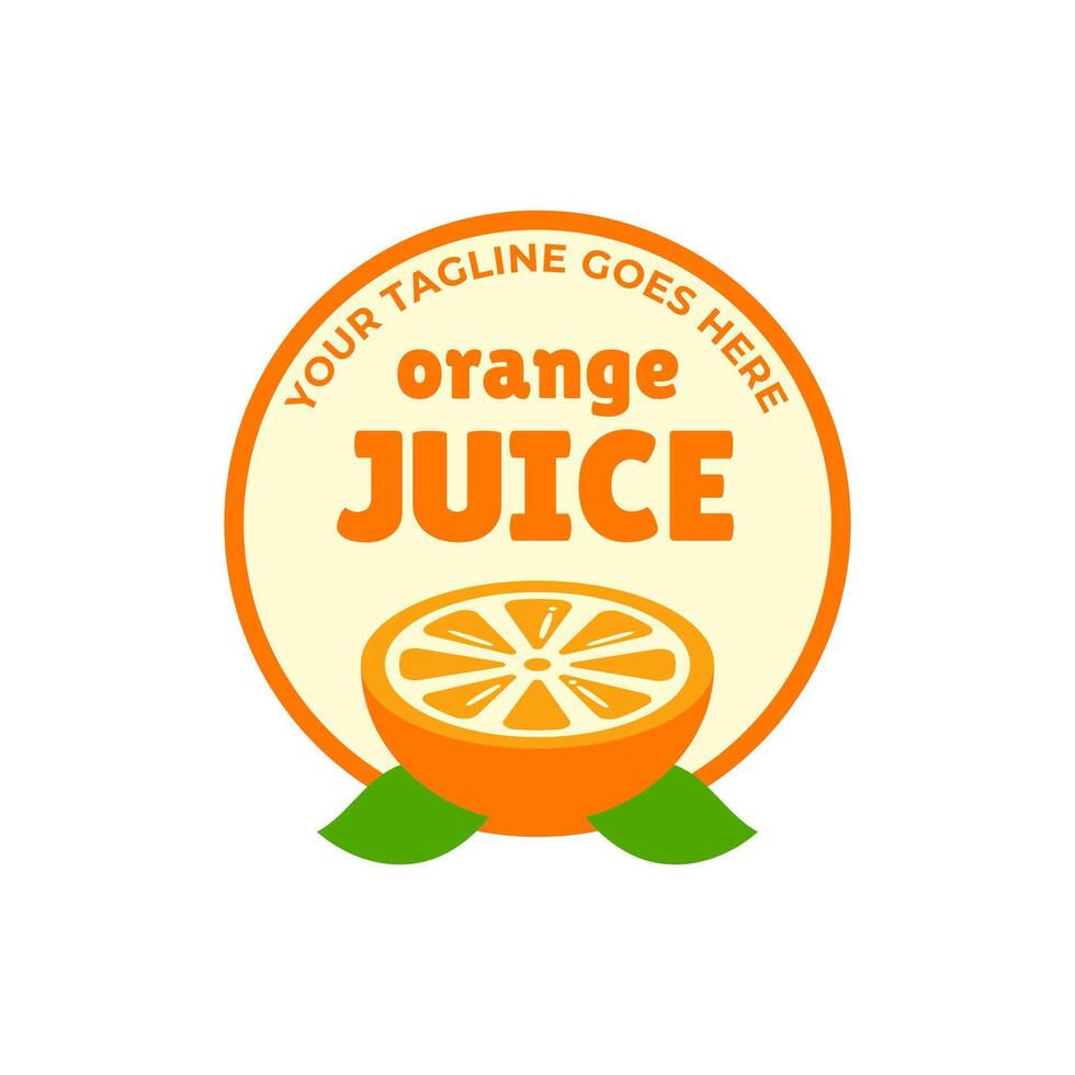 Fresh orange juice logo template design vector. Business logo for lemon juice, squeezed citrus, smoothies or lemonade. vector