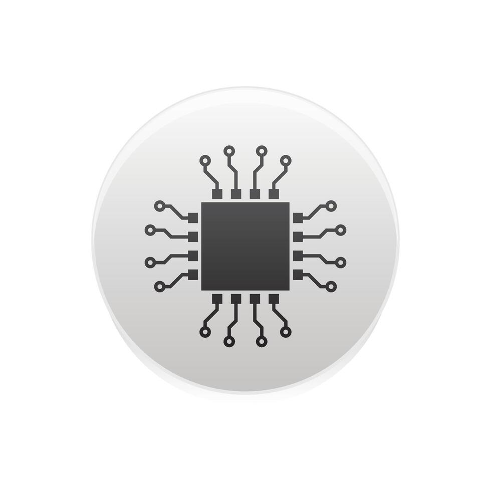Processor logo icon. Processor circuit vector