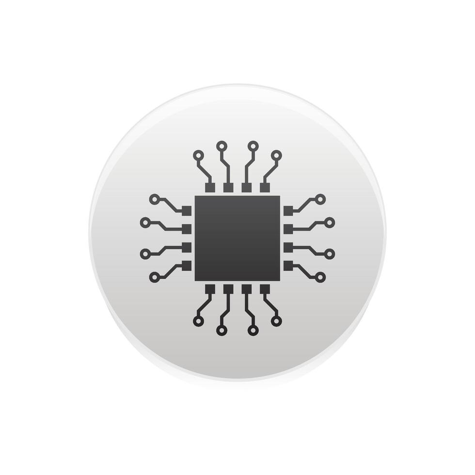 Processor logo icon. Processor circuit vector