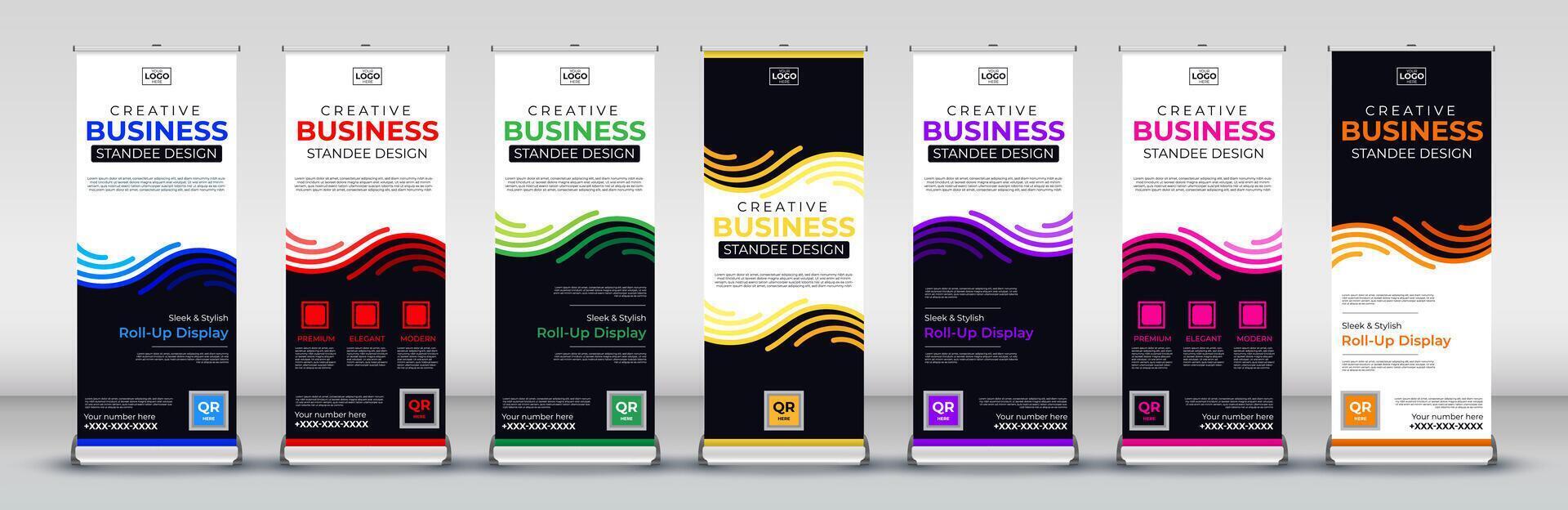 abstract modern Roll Up Standee Design for Banner Template, Presentation, and events vector