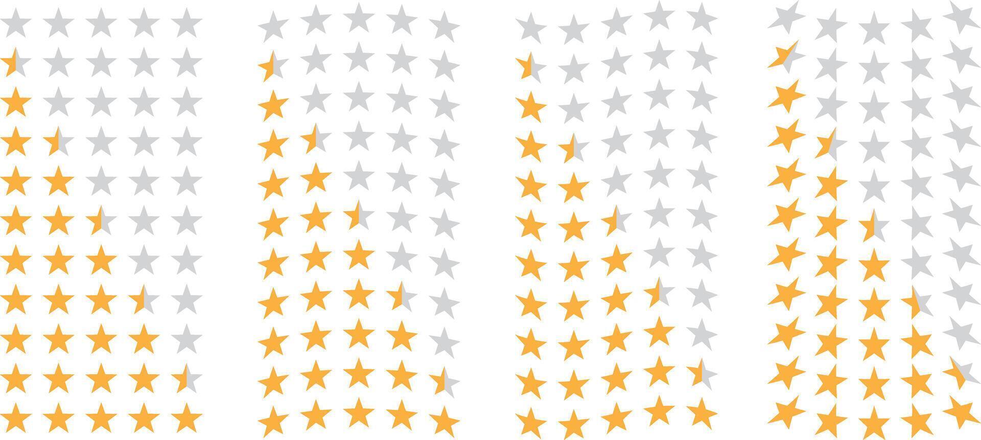 cinco estrella clasificación para cliente satisfacción selector para web sitios, diseños con línea, ola, bandera arco estilo con cero a lleno cinco estrellas vector