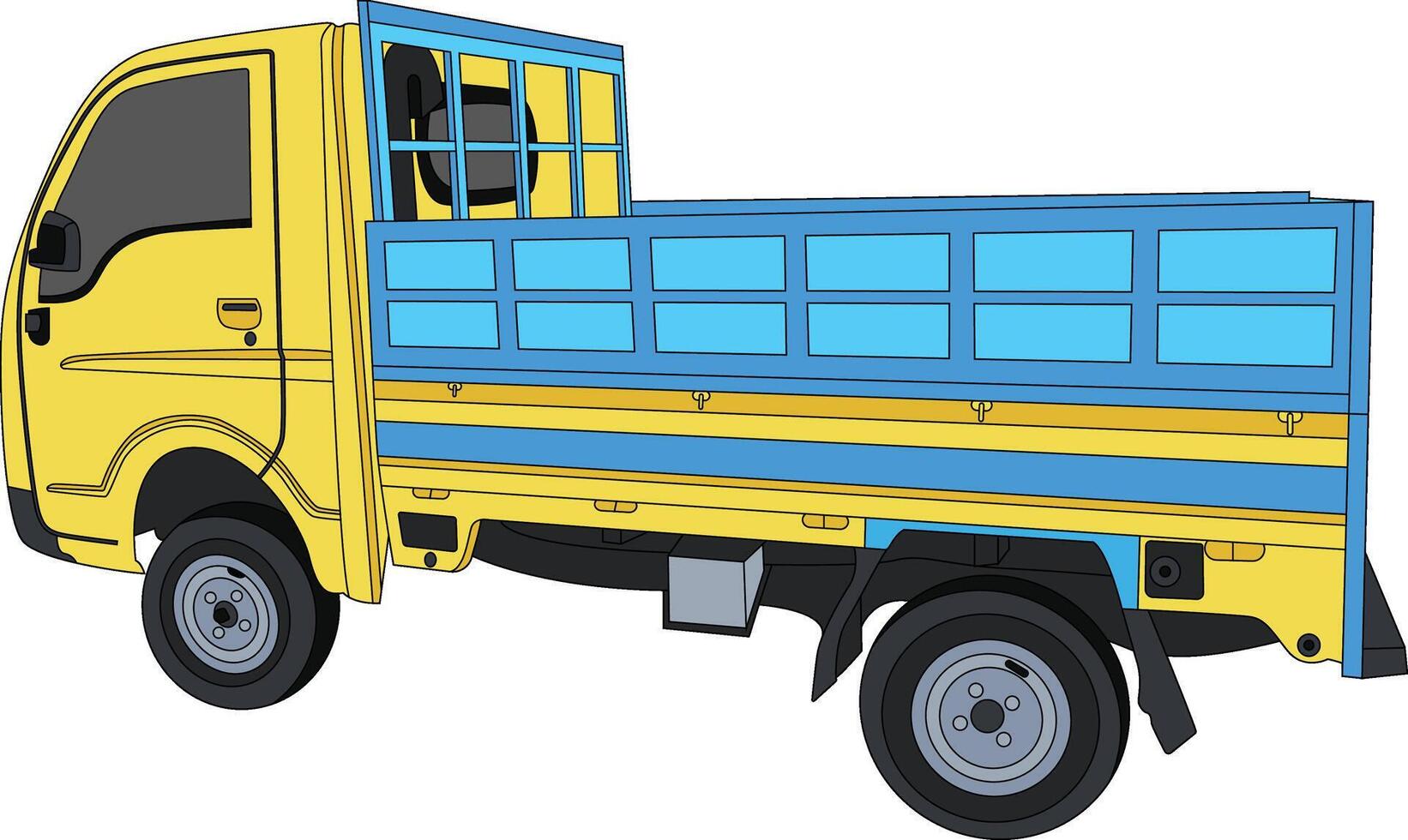 The truck vector, line art, and illustration vector