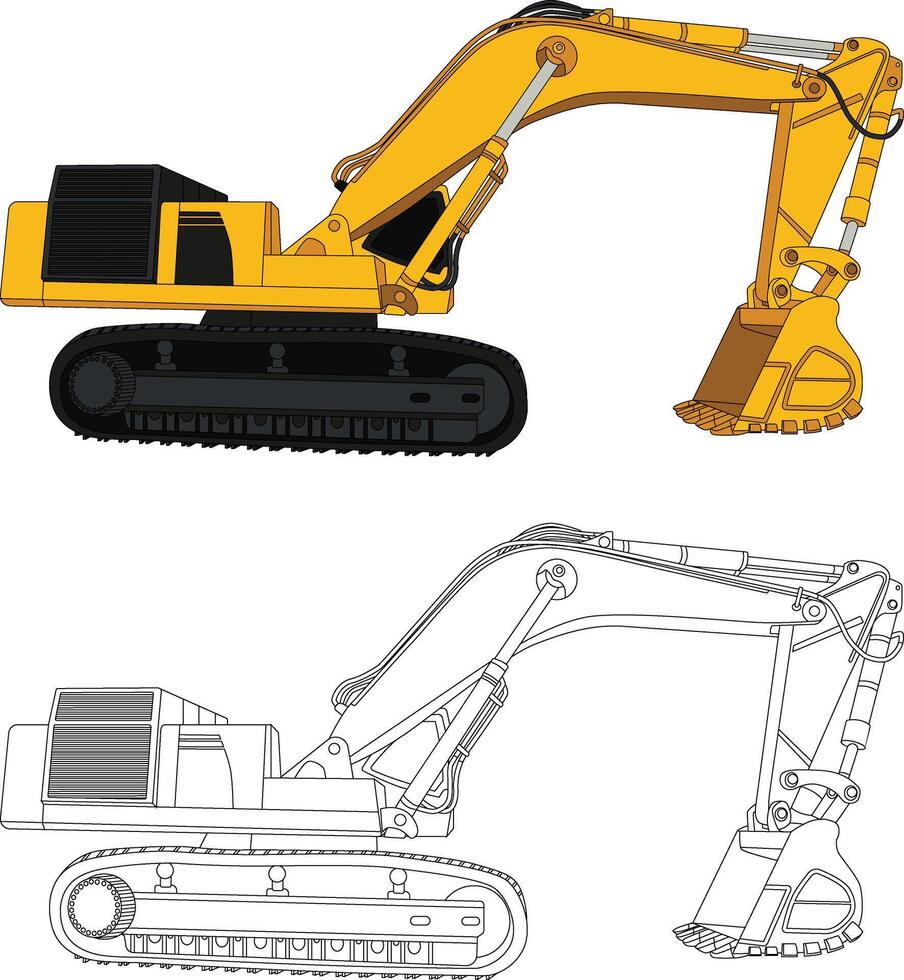 Excavator vector, illustration vector