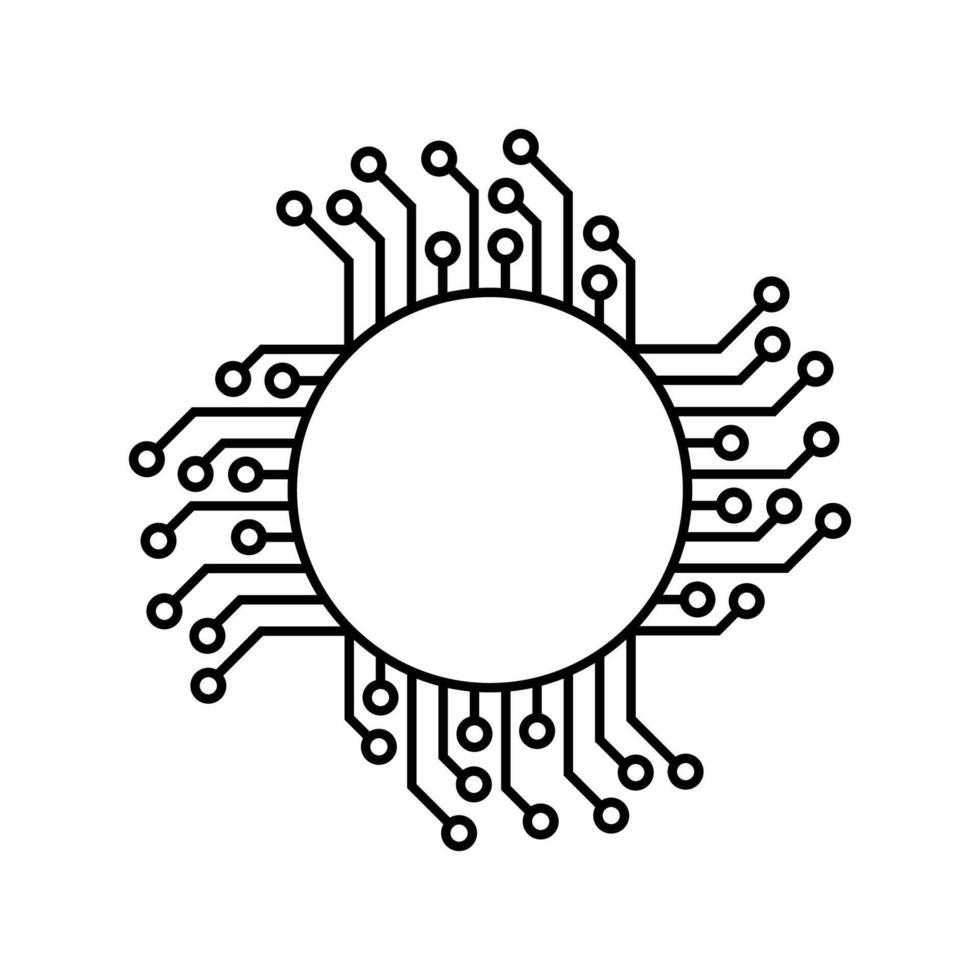 Circuit icon vector illustration logo template. Processor line logo icon. Processor circuit vector