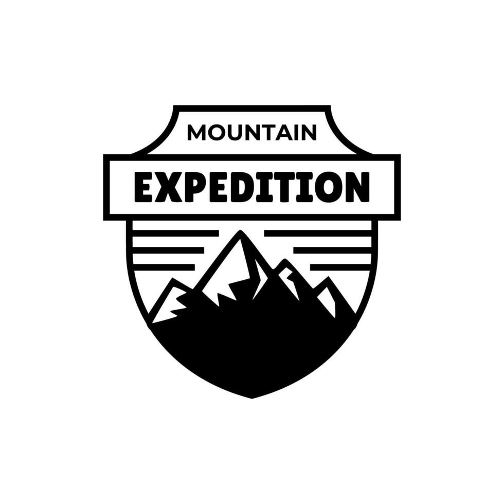 Adventure and outdoor vintage logo template, badge or emblem style. Mountain logo vector design template.