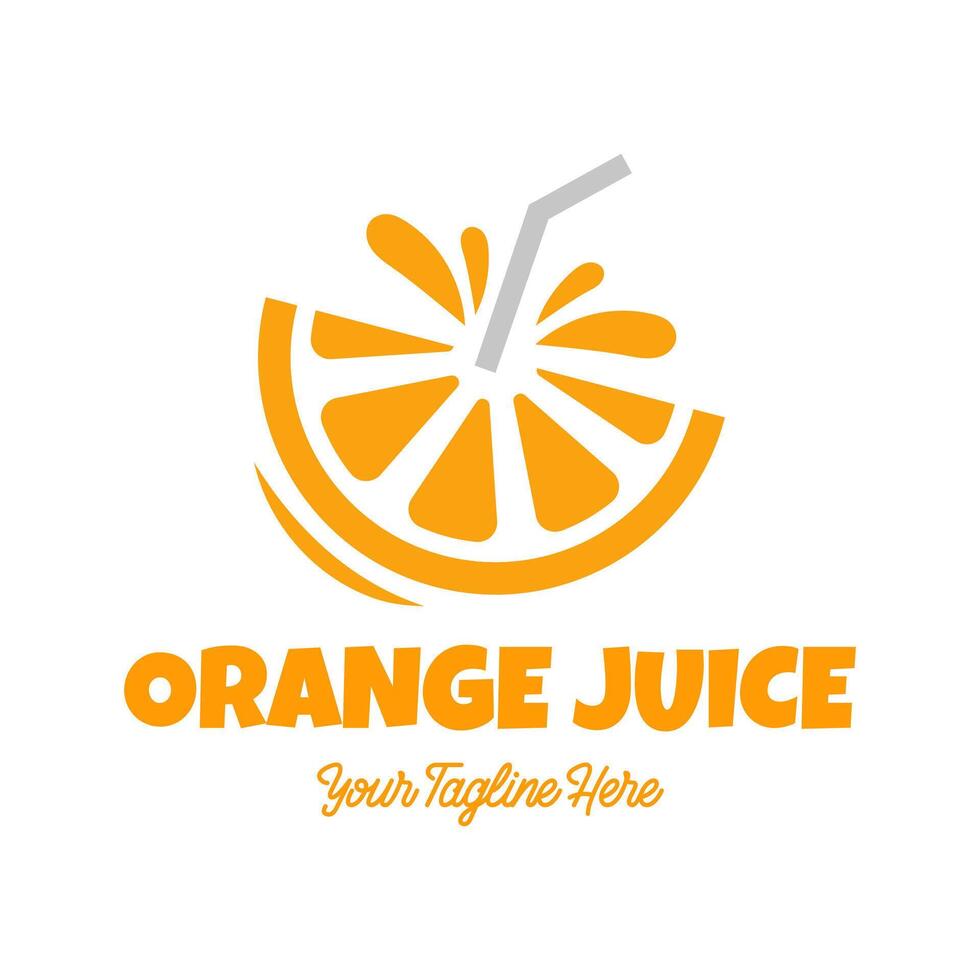 Fresh orange juice logo template design vector. Business logo for lemon juice, squeezed citrus, smoothies or lemonade. vector