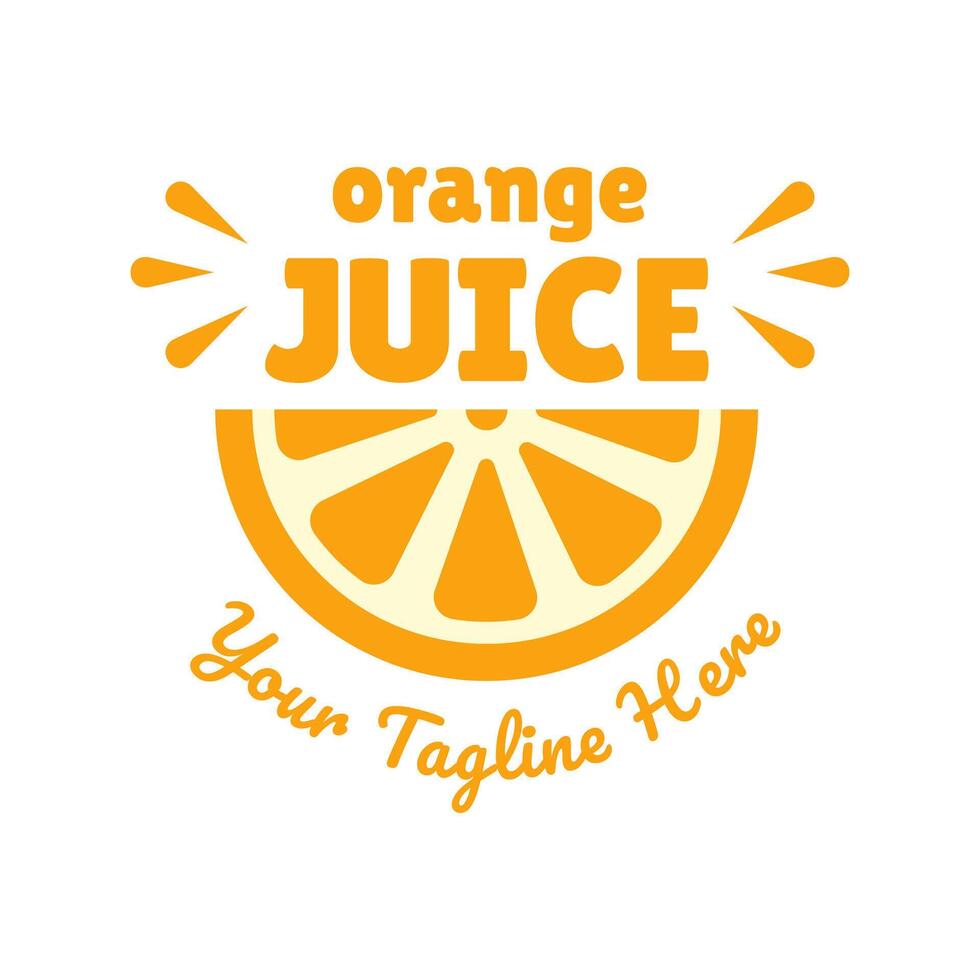 Fresh orange juice logo template design vector. Business logo for lemon juice, squeezed citrus, smoothies or lemonade. vector