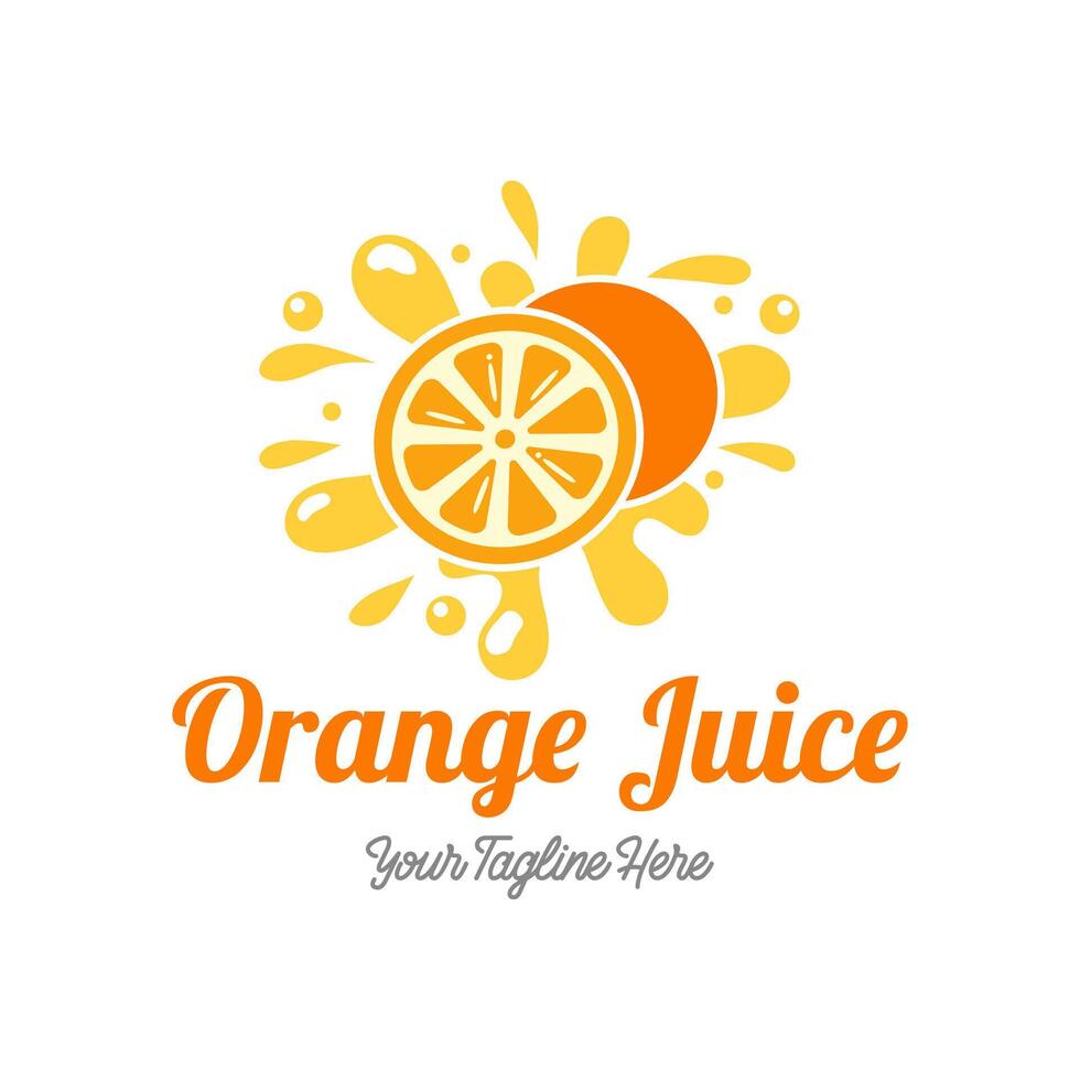 Fresh orange juice logo template design vector. Business logo for lemon juice, squeezed citrus, smoothies or lemonade. vector
