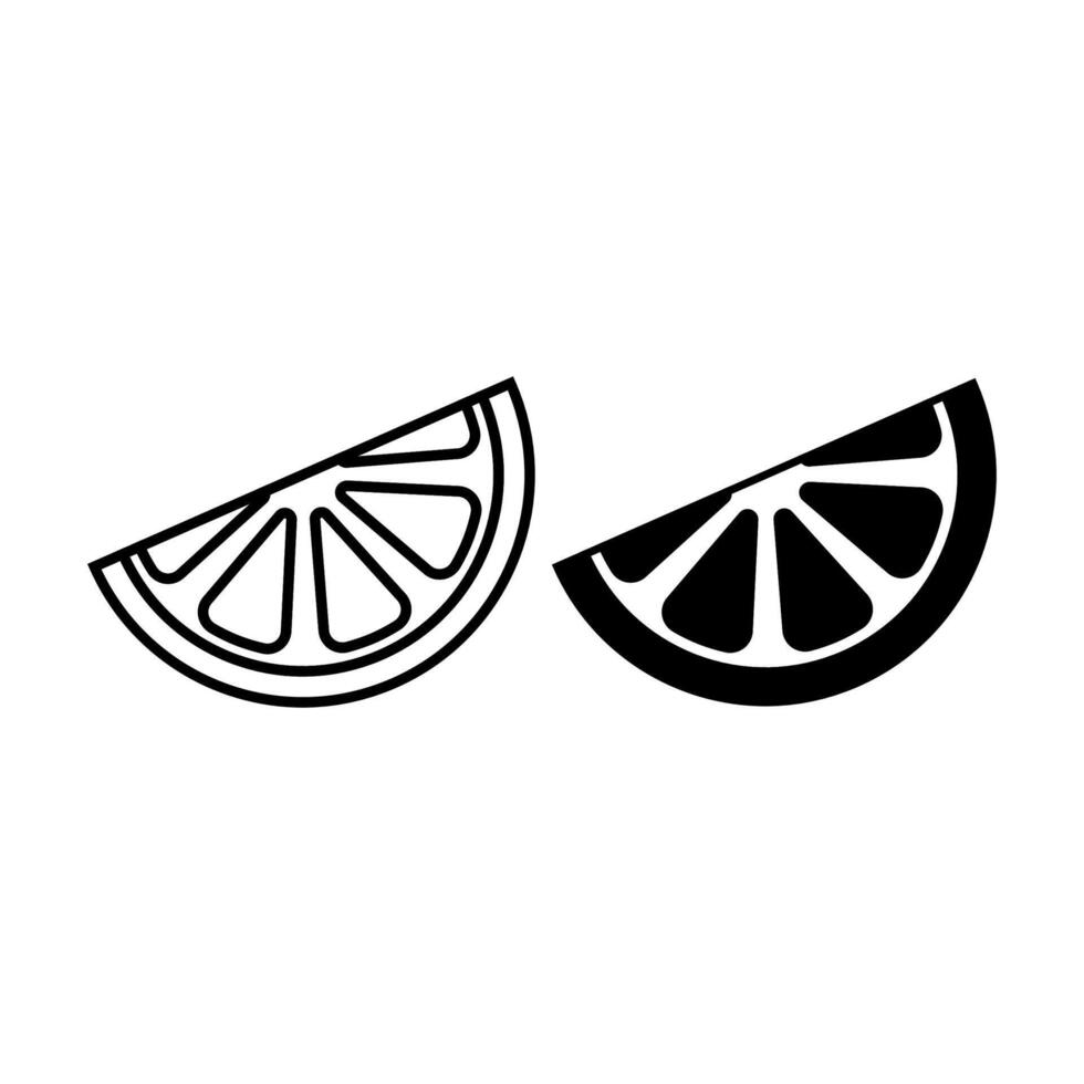 Lemon, orange icon in flat black style, isolated on white background vector