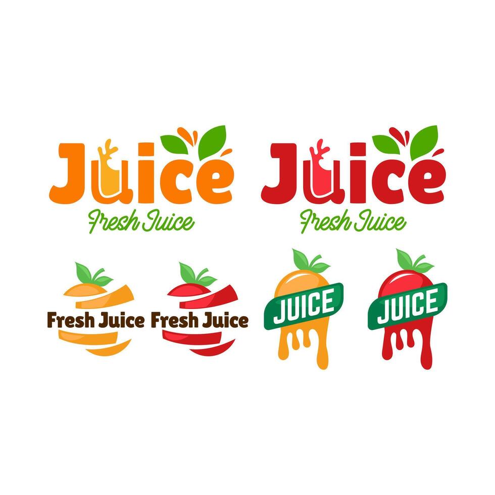 Set of vector juice logos on white background