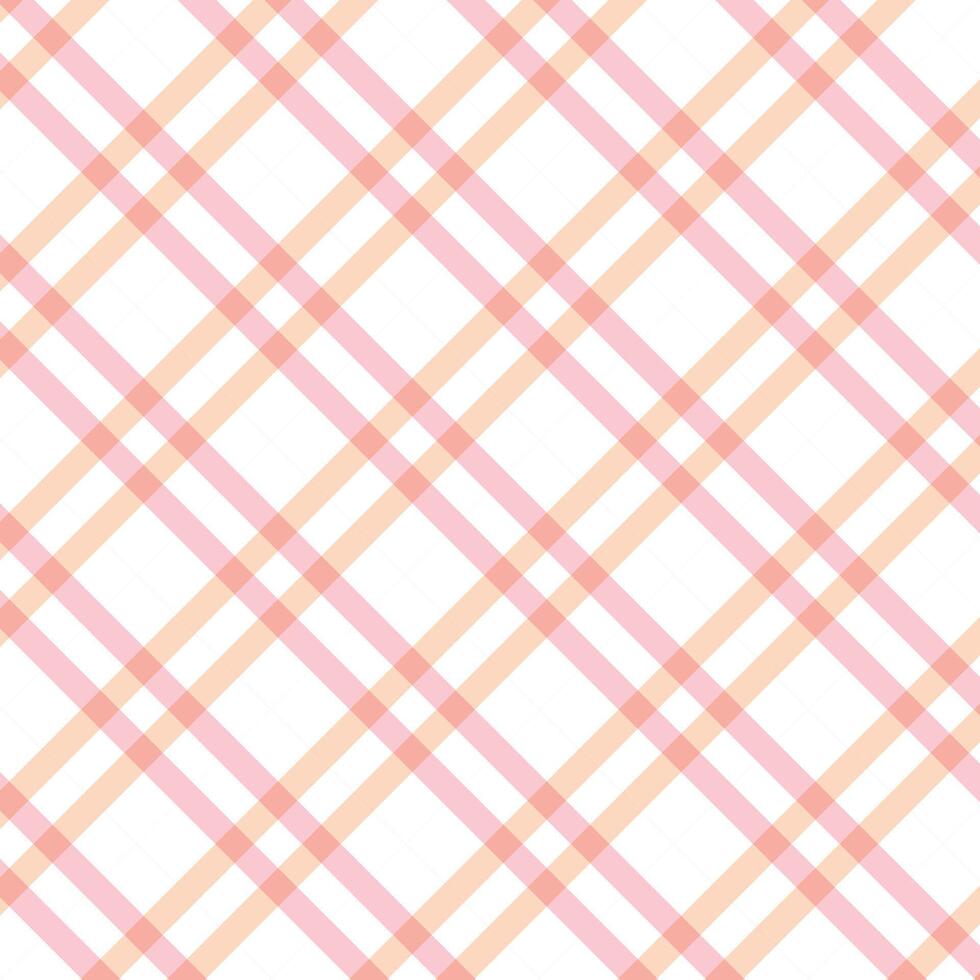 simple abstract pink cream lite color plaid check line pattern vector