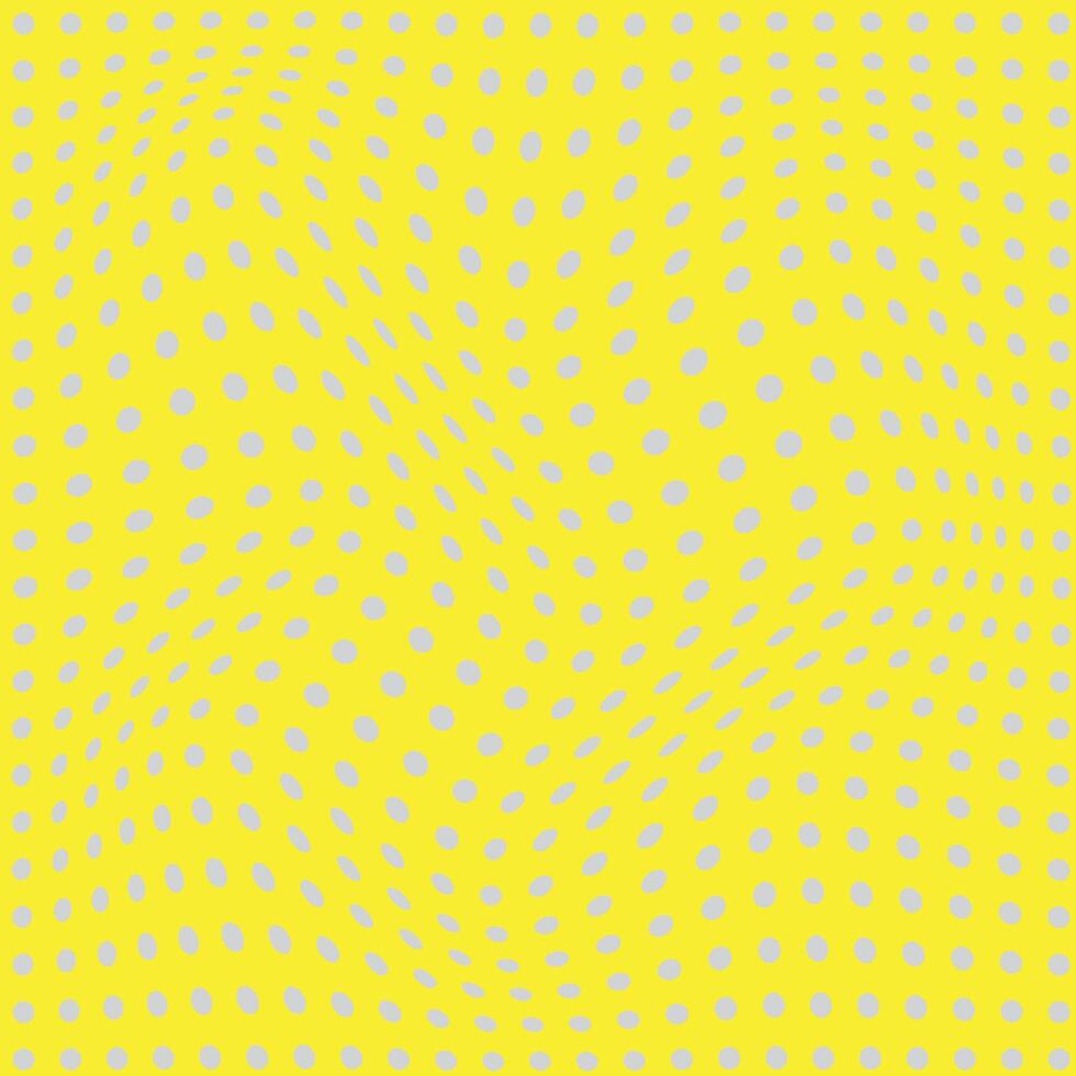 simple abstract soft color polka dot wavy distort pattern on yellow background vector