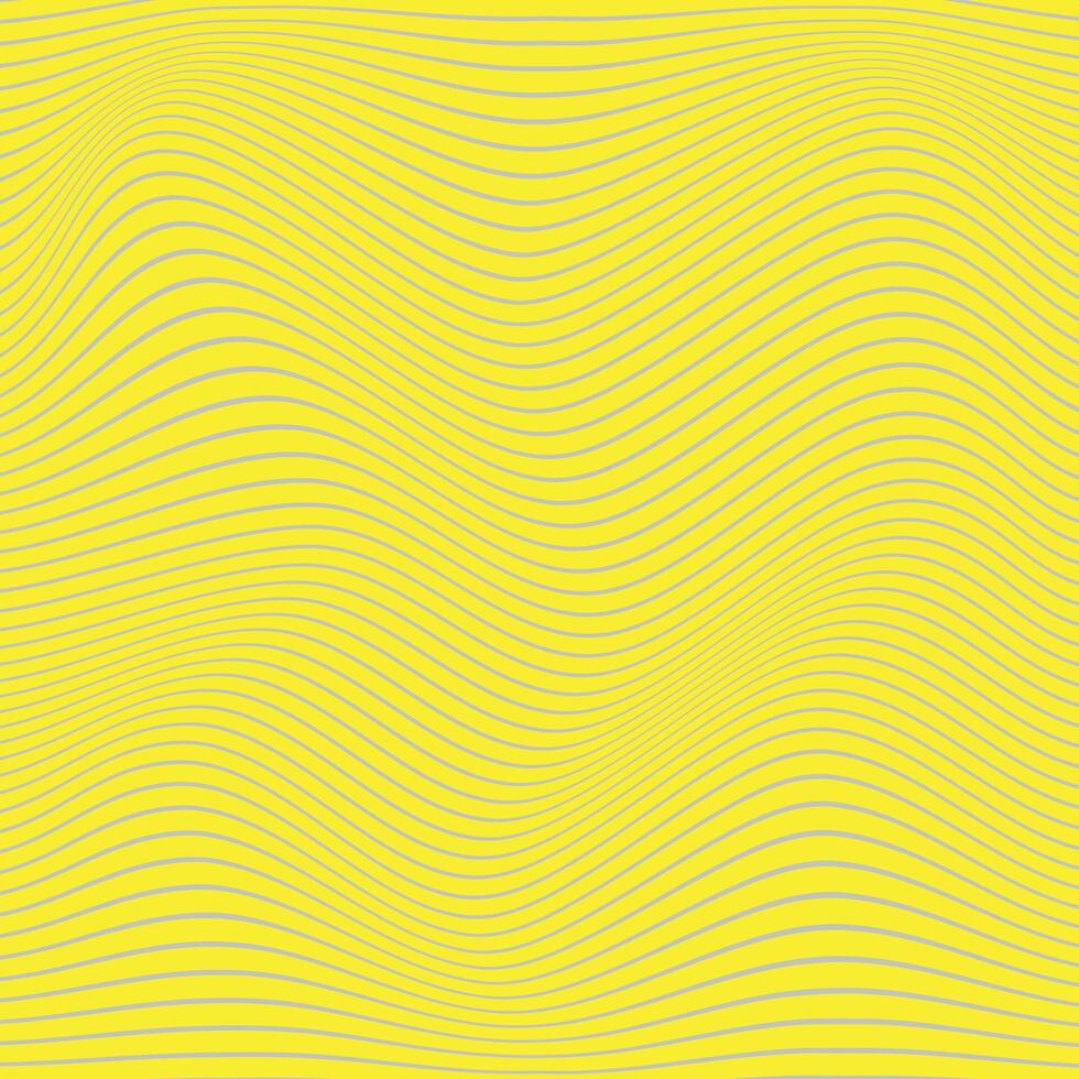 simple abstract soft color horizontal line wavy distort pattern on yellow background vector