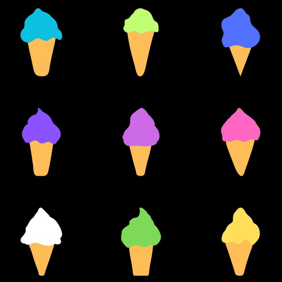 Ice cream cone vector set 37894208 Vector Art at Vecteezy