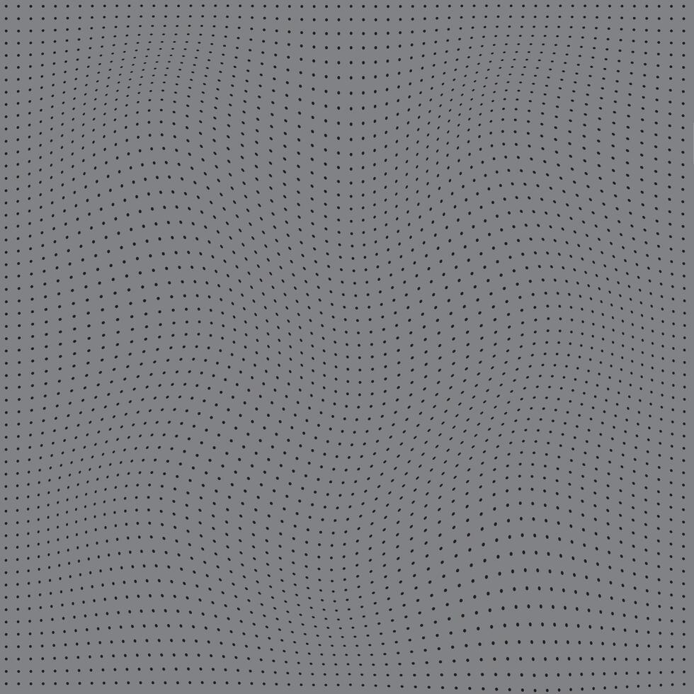 abstract small black color polka dot wavy distort pattern on grey ash background vector