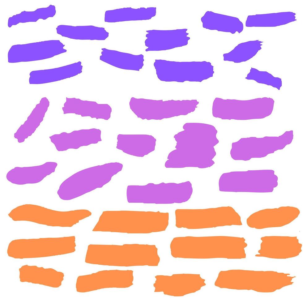 Brush stroke set. Decorative abstract vector