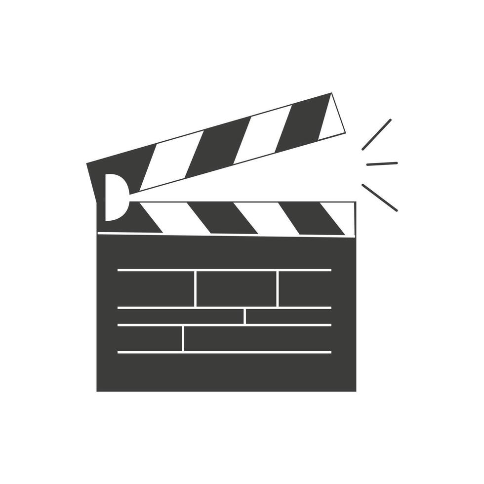 Linear clapper icon for the movie. A firecracker for filmmaking. Board for a film set vector illustration isolated on white background.