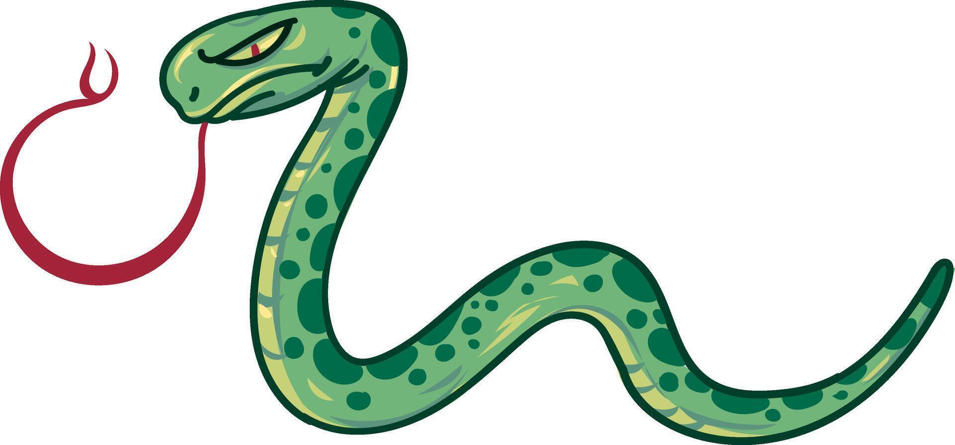 Green snake on white background vector