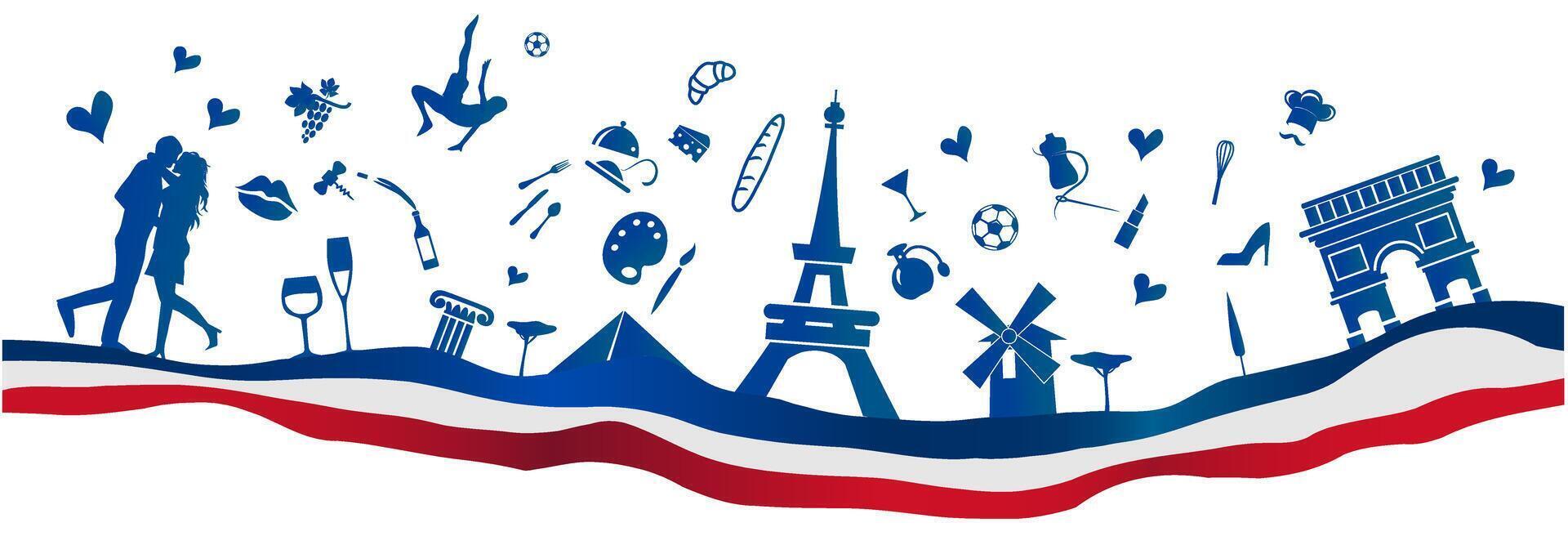 france travel banner horizontal vector