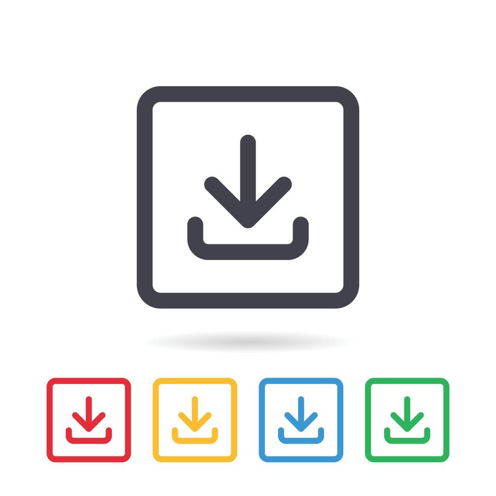 Download icon. Load data symbol. Vector illustration