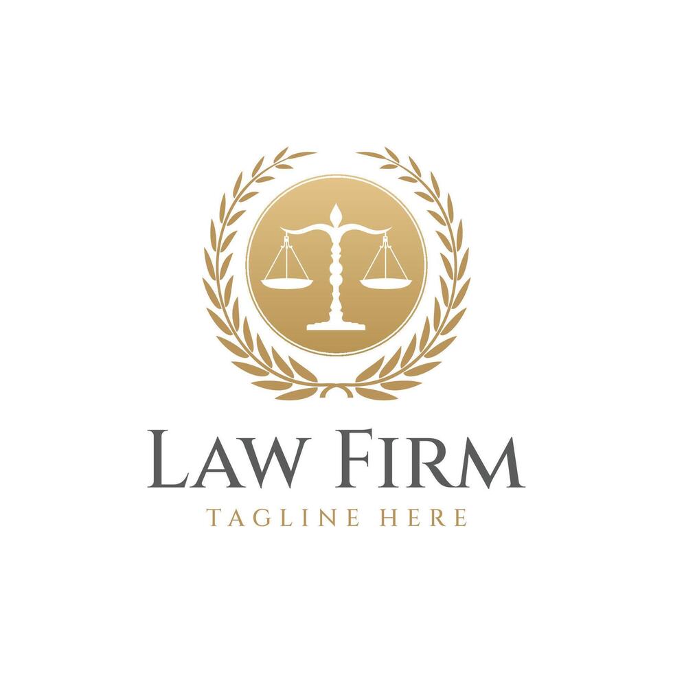Law firm logo, Attorney at law logo, Lawyer service logo design template vector