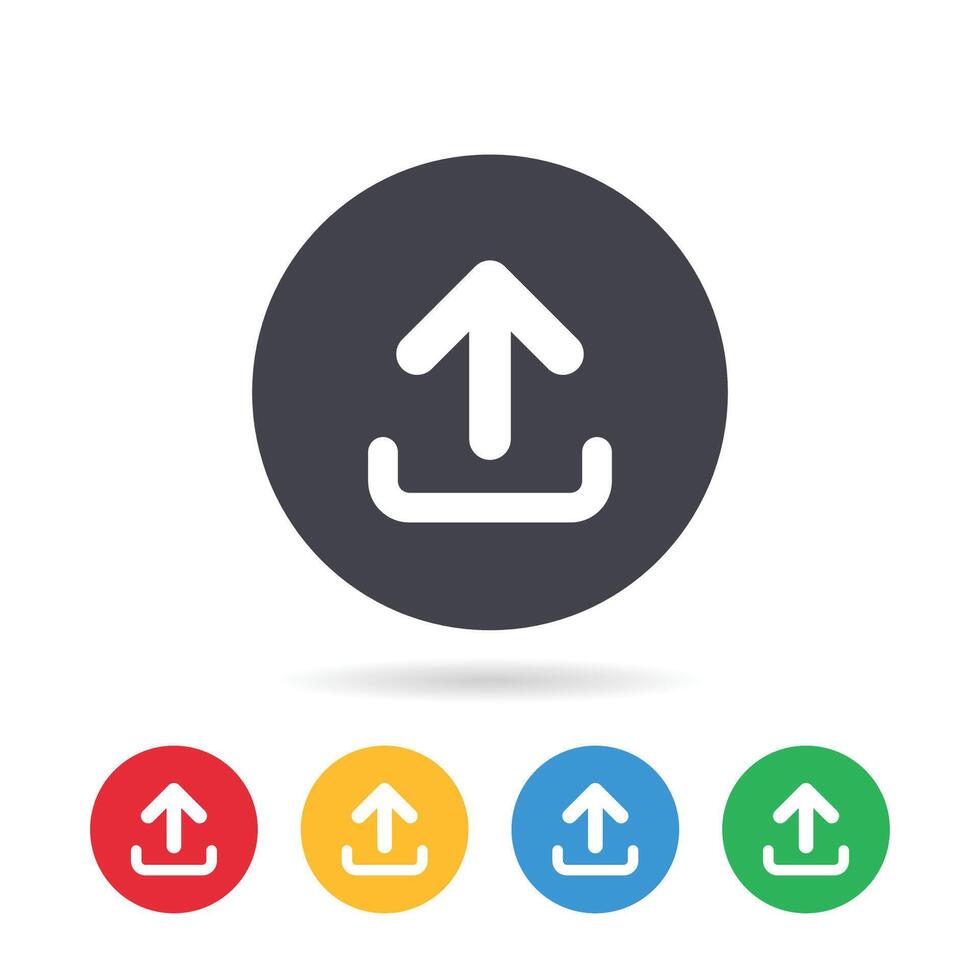 subir icono. subir botón. carga datos símbolo. vector ilustración