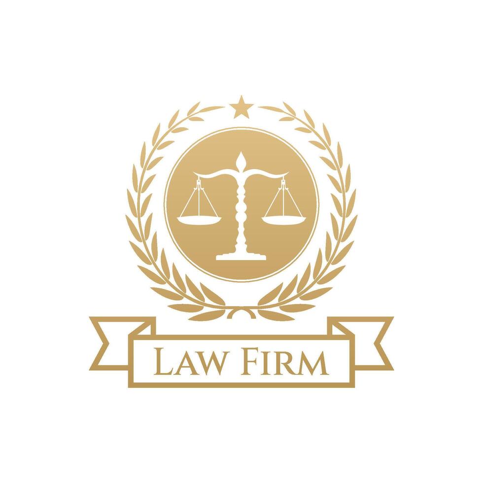 Law firm logo, Attorney at law logo, Lawyer service logo design template vector
