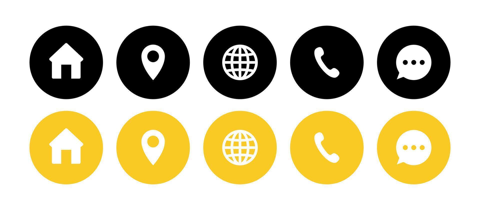 Contact and web icons set. Vector icons