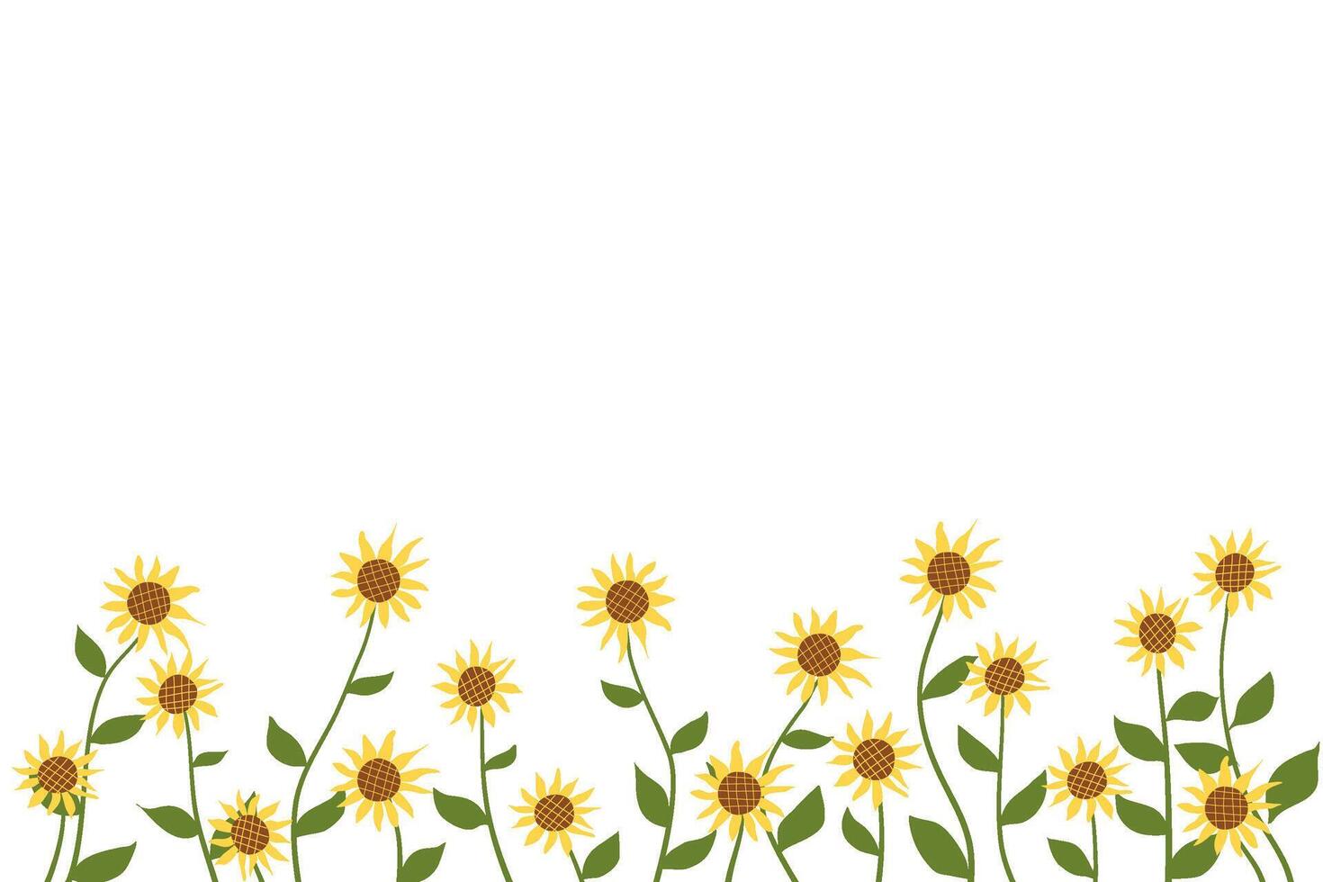 sunflowers background minimal style for seasonal design vector