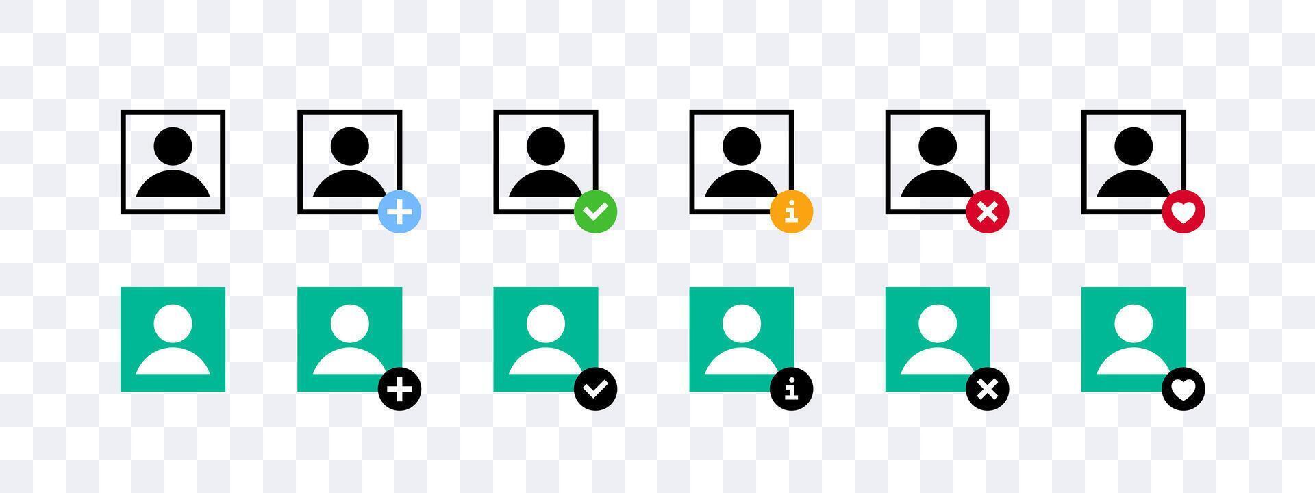 Person profile icons. Vector icons