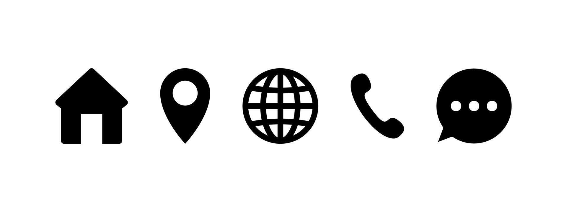Web icons set. Contact information signs. Vector icons