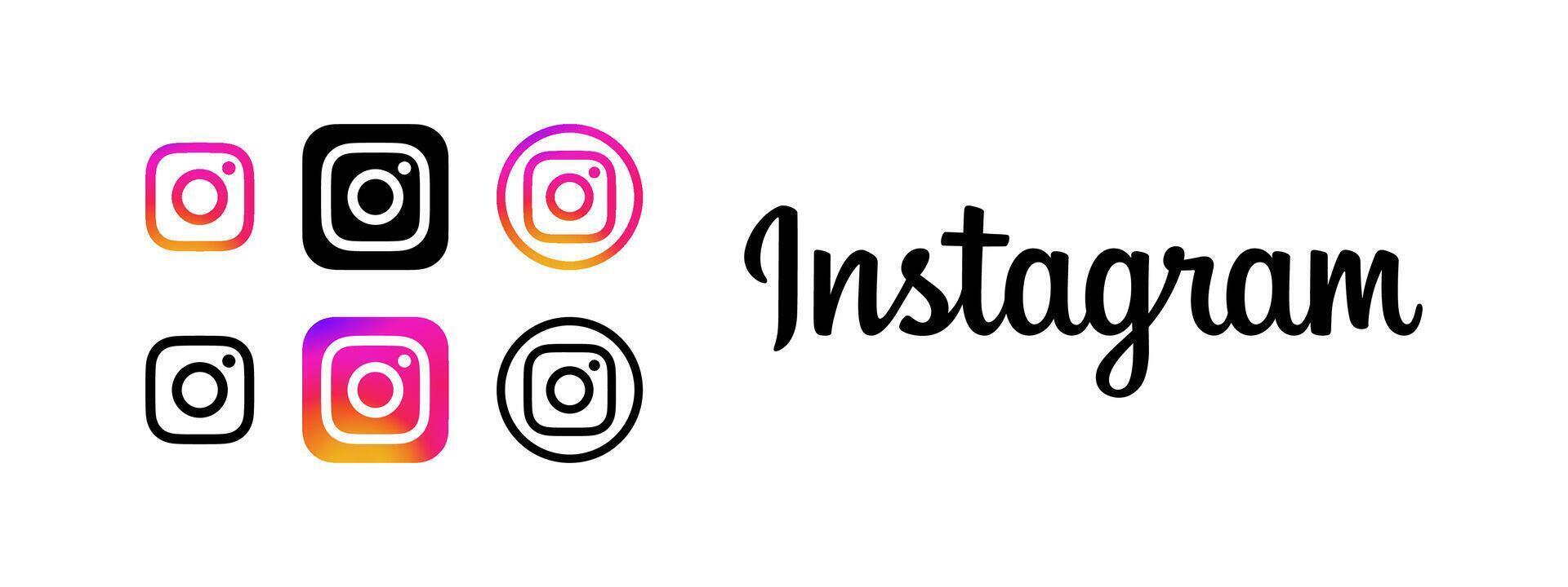 instagram logo and icons. Social media logo. Vinnitsa, Ukraine - January 27, 2024 vector