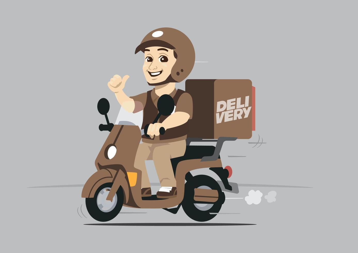 expedition guy on motorbike doing delivery work vector