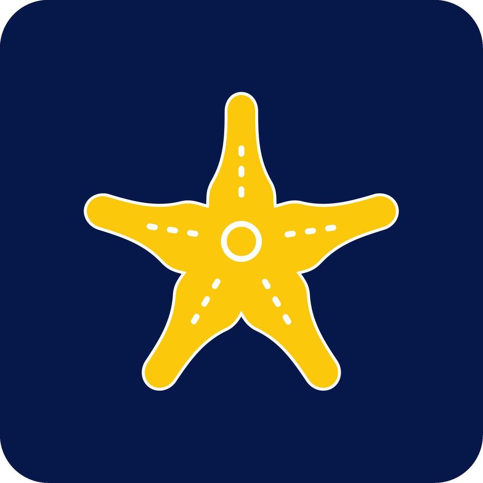 StarFish Glyph Square Two Color Icon vector