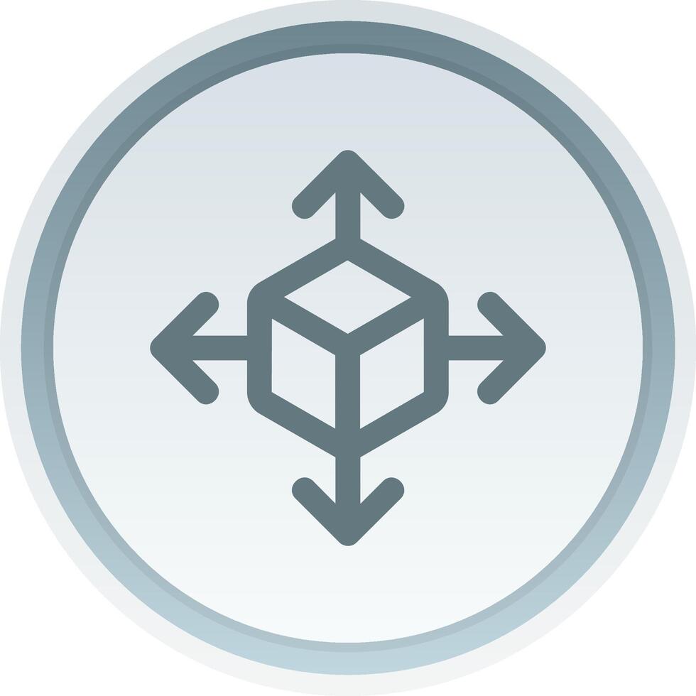 3d move Linear Button Icon vector