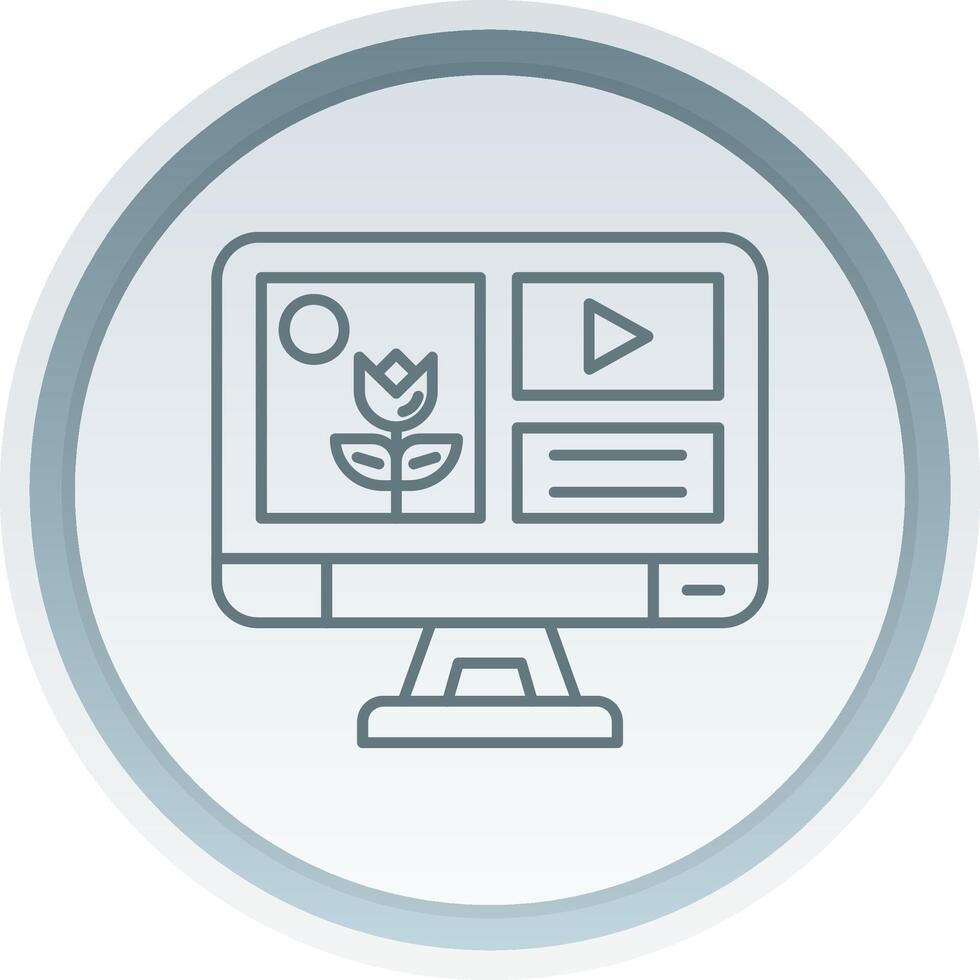 Mixed media Linear Button Icon vector