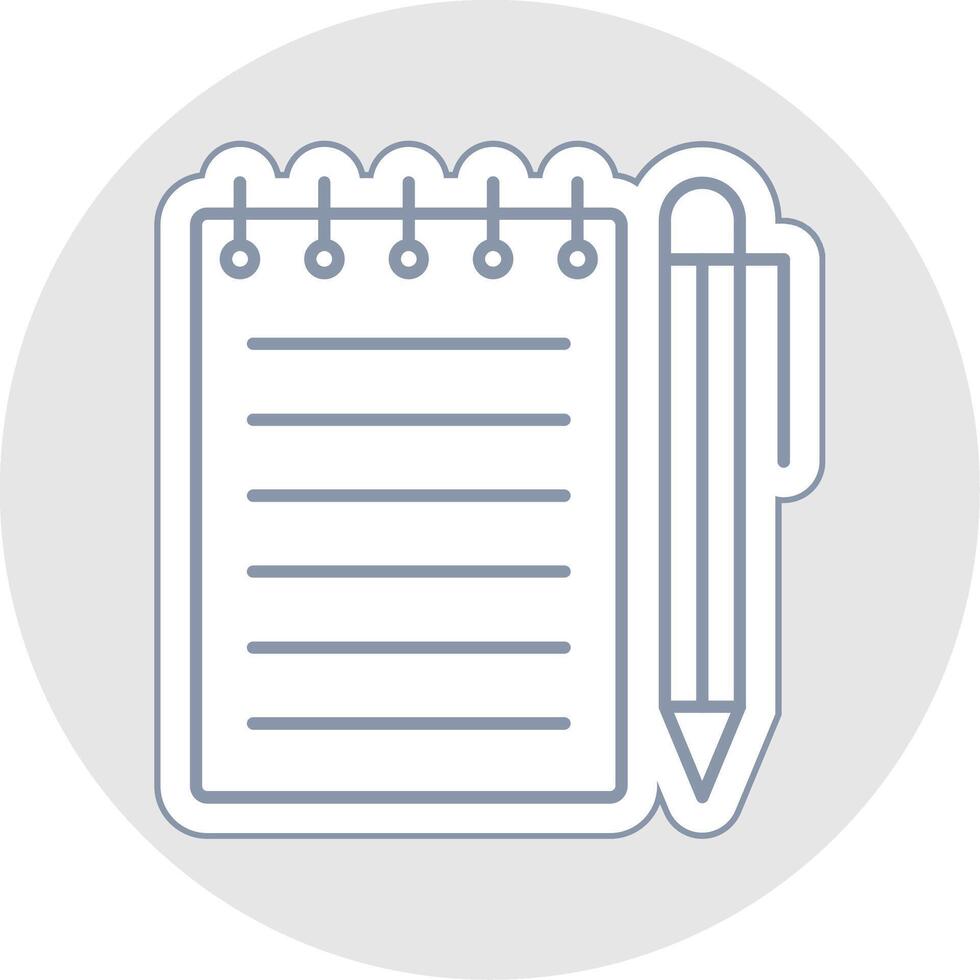 Notebook Line Sticker Multicolor Icon vector
