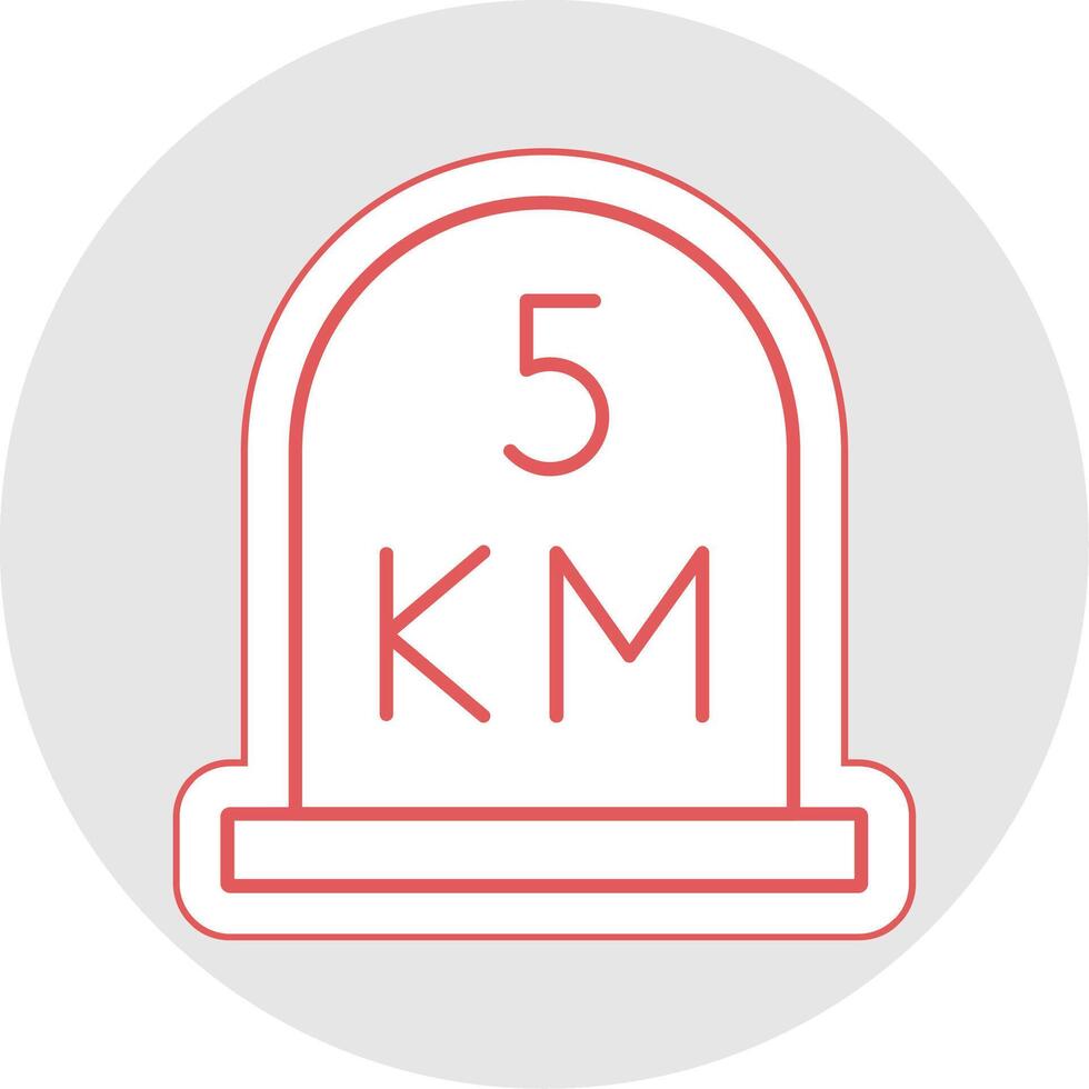 kilometer Line Sticker Multicolor Icon vector
