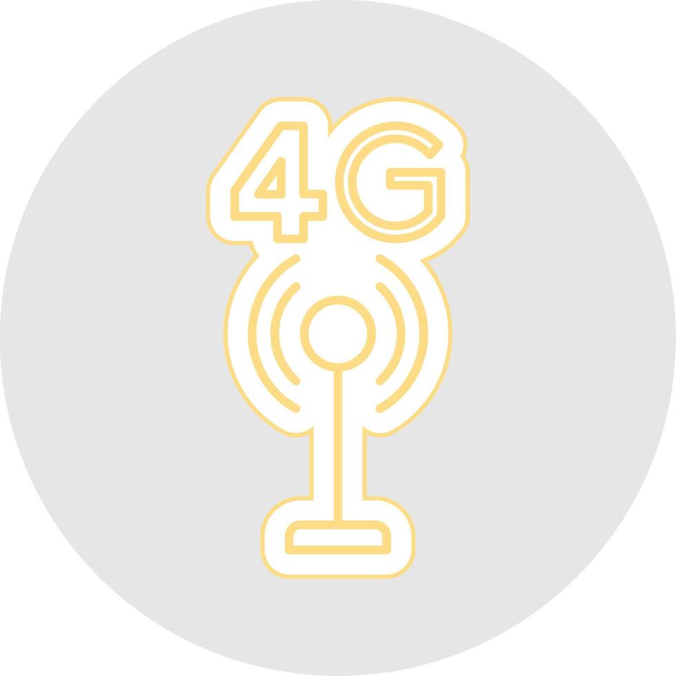 4G Line Sticker Multicolor Icon vector