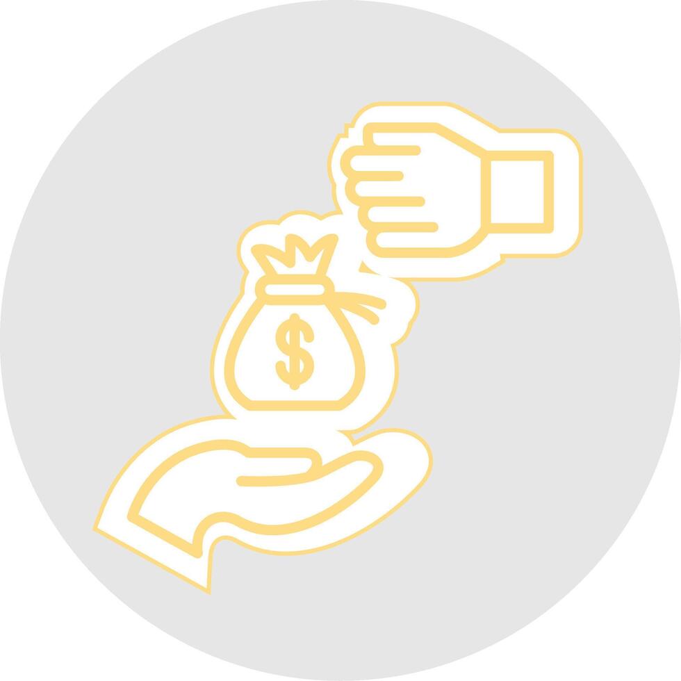 Bribery Line Sticker Multicolor Icon vector