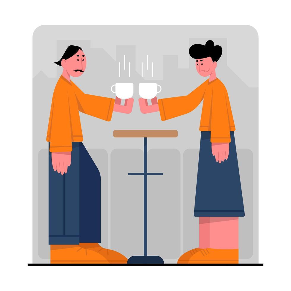 Concept of friendship meetings. Modern online and live communication vector